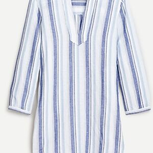 J. CREW Cotton-Linen V-Neck Tunic in stripe NWT Size L